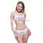 Hot sale swimsuit Come here daddy letter print split plain bikini