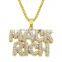 HipHop Jewelry Necklace Gold/Silver Color Iced Out Micro Pave CZ Stone @ $ Letter Pendant Necklaces With 60cm Rope Chain