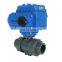 DKV remote controal water Double Union Fitting Modulating Type metering electric pvc ball valve  with electric actuator