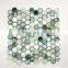 White Color Foshan Hexagon Shape Glass Mosaic Tile Hot Melting Glass Mosaic Tile