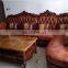 European Italian Style Luxury Classic Solid Wood Genuine Leather Living Room Chaise Longue Sofa Set Furniture