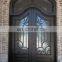 used entry double leaf glass main front gate wrought iron door with transom