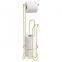Standing Simple Bathroom Toilet Tissue Paper Roll Storage Holder with Chrome Finish
