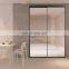 ecology style Aluminum profile  tempered glass bedroom wardrobe sliding door designs