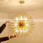 Post-Modern Gold Geometric Ball LED Pendant Lighting Living Room Restaurant Bar Spark Ball Iron LED Chandelier Lamp
