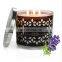 Wholesale Private Label Luxury Glass Jar Candles 3 Wick Home Decoration 100% Soy Wax Scented Candle With Lid