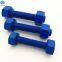 Polytetrafluoroethylene Coated Steel Stud Bolts PTFE Double Ended Threaded Bolt With Nuts