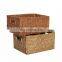 Promotional Rattan Wicker Woven tray  Blue And White Porcelain Decorative Stackable Knitting Storage Basket Bali Woven Tray