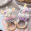 Handmade Crochet Unicorn rattle/teether and pacifier clip Set Baby Gift Doll Kid's Toy Vietnam Supplier Cheap Wholesale