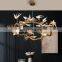 luxury dining room modern bird glass chandelier pendant lamp tree branch chandelier