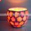 seashell mosaic flower bowl round for soy wax candles glass votive holders