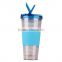 Mlife manufactured food grade bpa free colorful straw tumblers with silicon rubber case