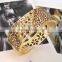 Stament leopard golden crystal enamel bangle for women