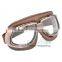 BJ-GT-010 Customized Wholesale Coffee Leather Steampunk Motorbike Glasses