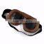 BJ-GT-009 Soft Padded Silver Lens Leather Goggles Motorcycle