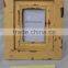 5 inch shabby chic wooden yellow photo frame for home decoration
