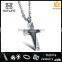 2016 simple gold pendant design stainless steel star necklace with cross for wedding gifts