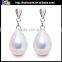 China Jewelry 925 Sterling Silver Freshwater Rice Shape Wedding Earrings Pearl