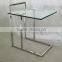 Modern style stainless steel coffee side table sofa side table with tempered glass top square end table