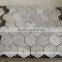 Hexagon Whiten Marble Mosaic, Carrara white marble stone mosaic