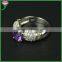 High Quality prong setting 925 sterling silver genuine amethyst finger gemstone Wedding Ring
