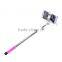 Mini Universal Extendable Handheld Wire Control (No Battery No Bluetooth) Selfie Sticks Monopod For All SmartPhone (Pink)