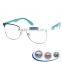 2016 stainless steel front acetate temple optical frame