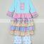 2015 High Quality Baby Girls Outfits Wholesale Children's Boutique Clothing Little Girls Boutique Matching Remake Clothing Sets