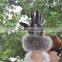 2016 Custom Unisex Sheepskin Goatskin Leather Fur Gloves With Fox Fur