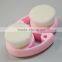 Pink green handle Top selling face cleansing makeup brush handheld gold ferrule with natural synthetic hair brushes