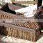 China folk hand corn husk woven storage basket with cotton lining