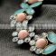 Top Seller Crystal Fashional Wholesale Colorful Flower Nacklace for Bridal J11029