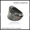 Black Silver Foil Lampwork Murano Glass Finger Rings