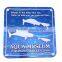 silver metal tin box customized square fish tin box