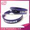 Customized 2color print texts & logo rubber sport wristbands silicone bracelet for events & promotion gift