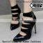 Wholsal High Heels Summer Ladies Ankle Boots Black Sexy Sandals PF4373