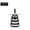 Striped Design Women Handbag Leather Tote Bag Lock Metal Buckle