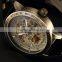 Vintage Bronze Steampunk Skeleton Automatic Mechanical Analog Men Watch