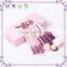 Hot ! 8pcs Hello Kitty Makeup Brushes Professional Pink Plastic Handle Synthetic Hair Cosmetics Makeup Brush Set With Mirror