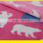 100% Polyester Printed Polar Fleece Anti-pilling One Side Double Brushed Cartoon Figure Teddy Bear Pink Color