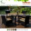 4 people rattan wood dining chair rattan wood table