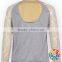 2017 wholesale women lace sleeve grey cotton shirt