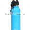 colorful sports water aluminium bottle with carabiner lid