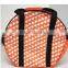 cutsomeized size logo Eco -friendly orange round travel duffle bag for women