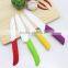 Colourful Ceramic knives with Rubber Handle