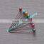 Plastic 38mm colorful round ball head head pin for decoration