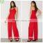 Fahsion wide legs elastic shoulder strappy wholesale jumpsuit for women