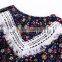 Infant babies cotton tassel jumpsuits long sleeve floral romper