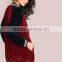 MGOO Burgundy Contrast Raglan Sleeve Velvet Longline Button Bomber Jacket With Striped Trim
