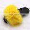Myfur Latest Design Top Quality Many Colors Real Fox Fur Slippers for Ladies